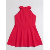 Addyvero - Red Lycra Girls Fit and Flare Dress ( Pack of 1 ) - None