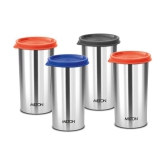 Milton Stainless Steel Tumbler with Lid Set of 4, 415 ml Each, Assorted (Lid Color May Vary) | Office | Gym | Yoga | Home | Kitchen | Hiking | Treking | Travel Tumbler - Assorted