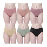 Softskin Multi Color Modal Solid Womens Hipster ( Pack of 6 ) - None