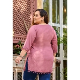 PrettyPlus by Desinoor.com Rayon Solid Straight Womens Kurti - Pink ( Pack of 1 ) - None