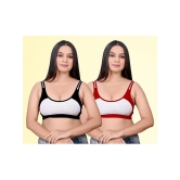 haya fashion Pack of 2 Cotton Non Padded Womens Everyday Bra ( Multicolor ) Rima Sports D706 - None