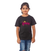 Girls Cotton Princess Half Sleeve TShirt (Black) PID41481