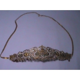 Indian Traditional Gold Plated Kempu Stone Studded Waist Belt for Women