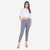 Women's Cotton Formal Trousers - Grey Grey M