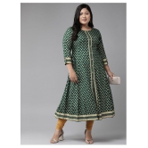 Yash Gallery - Green Rayon Womens Flared Kurti - 4XL