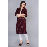 SIPET - Coffee Rayon Womens Straight Kurti ( Pack of 1 ) - None