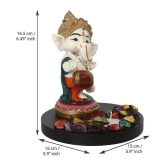 eCraftIndia Showpiece Wood Ganesha Idol 15 x 15 cms Pack of 1