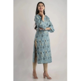 MAUKA - Turquoise Rayon Womens Straight Kurti ( Pack of 1 ) - None