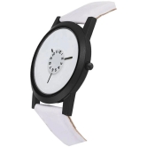 Newman White Leather Analog Mens Watch