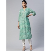 SVARCHI - Green Cotton Women''s Straight Kurti ( Pack of 1 ) - None