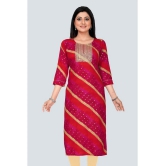 Meher Impex Rayon Embroidered Straight Womens Kurti - Red ( Pack of 1 ) - None