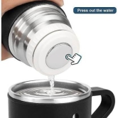 Combo Pack Silicon folding Kettle 600Ml and Vaccum Flask Set (500ML) With 3 Mugs Electric Kettle  (0.6 L, Multicolor)