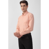 Men Peach Slim Fit Formal Full Sleeves Formal Shirt