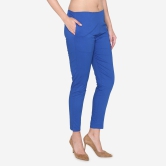 Women's Cotton Formal Trousers - True Blue True Blue 3XL