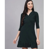 Addyvero Cotton Lycra Green Skater Dress - Single - XL