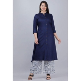 MAUKA - Blue Front Slit Rayon Womens Stitched Salwar Suit ( Pack of 1 ) - None