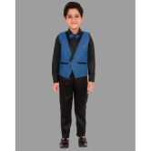 DKGF Fashion - Blue Cotton Blend Boys Shirt & Pants ( Pack of 1 ) - None