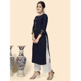 Vbuyz - Blue Viscose Womens Straight Kurti ( Pack of 1 ) - None