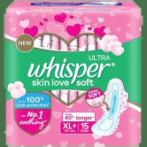 Whisper Ultra Soft Xl, 15 Pads