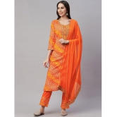 AMIRA''S INDIAN ETHNICWEAR - Orange Straight Rayon Women''s Stitched Salwar Suit ( Pack of 1 ) - None