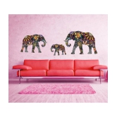 Asmi Collection Beautiful Elephants Family Wall Sticker ( 90 x 160 cms )