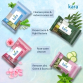 Kara Aloevera & Mint Oil Refreshing Facial Wipes Pack of 6  (25 Pulls)