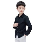 4jstar Casual Black Plain Shirt for Boys