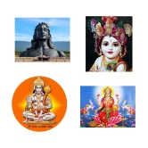 Asmi Collection Set of 4 God Hanuman Shiva Krishna for Temple Wall Sticker ( 60 x 60 cms )