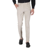 Playerz Poly Blend Slim -Fit Solid Beige Men's Trousers Single Pack - None