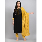 Desinoor - Black Straight Rayon Women''s Stitched Salwar Suit ( Pack of 1 ) - None