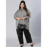 Oxolloxo Plus Size Relaxed Boxy Gingham Checked Casual Shirt