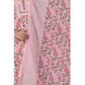 Doriya - Pink Straight Cotton Blend Women's Stitched Salwar Suit ( Pack of 1 ) - None