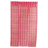 Three Panel Bamboo Curtain - Pink-10 ft length