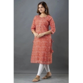 Lee Moda - Orange Cotton Womens Straight Kurti ( Pack of 1 ) - None