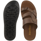 Stanfield - Coffee Mens Leather Slipper - None