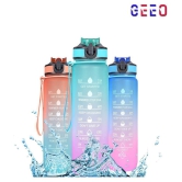 GEEO Motivational Water Bottle Multicolour Water Bottle 1000 mL ( ) - Multicolour