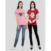 CHOZI - Pink Cotton Regular Fit Women's T-Shirt ( Pack of 2 ) - None