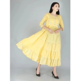 JC4U - Yellow Cotton Womens A- line Dress ( Pack of 1 ) - None