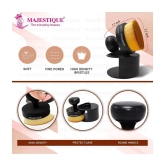 Majestique Blender Beauty Foundation Sponge & Professional Flat Round Shaped Blender Brush Pack of 2