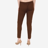 Women's Cotton Formal Trousers - Brown Brown M