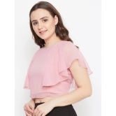 Women Burgundy Solid Crop Top