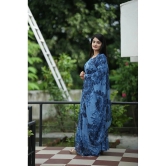 A TO Z CART Navy Blue Flared Georgette Womens Stitched Ethnic Gown ( Pack of 1 ) - None