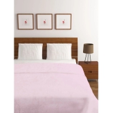 HOMETALES - Flannel Solid Double Blanket ( 220 cm x 210 cm ) Pack of 1 - Pink - Pink