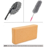 HOMETALES - Car Cleaning Combo Of Wet & Dry Cleaning Microfiber Mini Duster , Cellulose Sponge And Feather Duster for car accessories( Pack Of 3 )