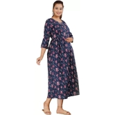 PALANI-HUB Women Maternity/Nursing Nighty  (Blue)