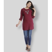 HIGHLIGHT FASHION EXPORT - Maroon Viscose Womens Straight Kurti ( Pack of 1 ) - XXL