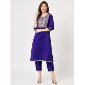 Pannkh Womens Festive Embroidered Kurta With Matching Pants - None