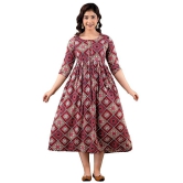 KASHVI Creation Women's Cotton Floral Printed Anarkali Maternity Feeding Kurti-Pink