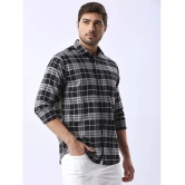 HJ HASASI 100% Cotton Slim Fit Checks Full Sleeves Mens Casual Shirt - Black ( Pack of 1 ) - None