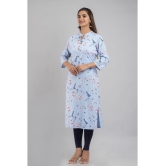 MAUKA - Light Blue Rayon Women's Straight Kurti ( Pack of 1 ) - None